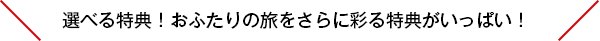 選べる特典！おふたりの旅をさらに彩る特典がいっぱい！